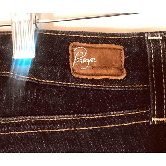 Paige Canyon Boot Cut Jeans Women's Size 28 Mid Rise Dark Wash Stretch - Picture 4 of 6